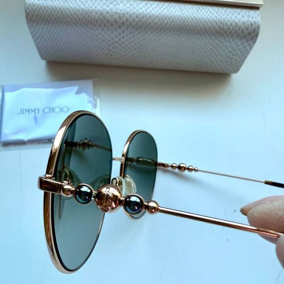 NWT Jimmy Choo Birdie/S sunglasses in gold Havana frame and brown gradient lense main image 4